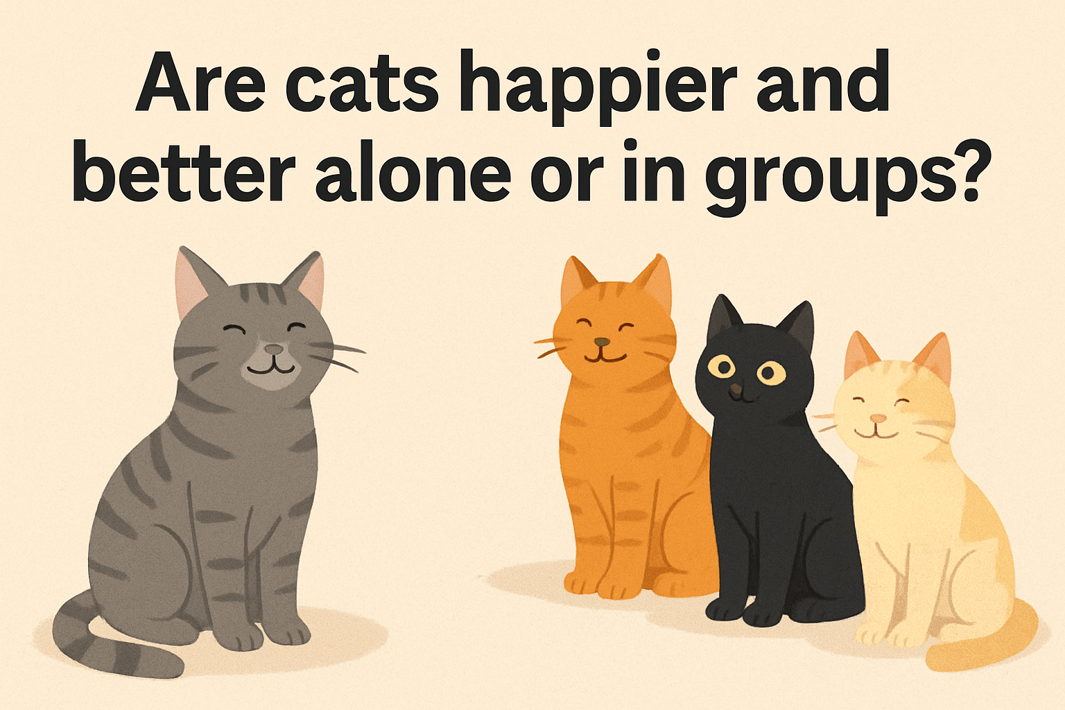 Are cats happier and better alone or in groups?