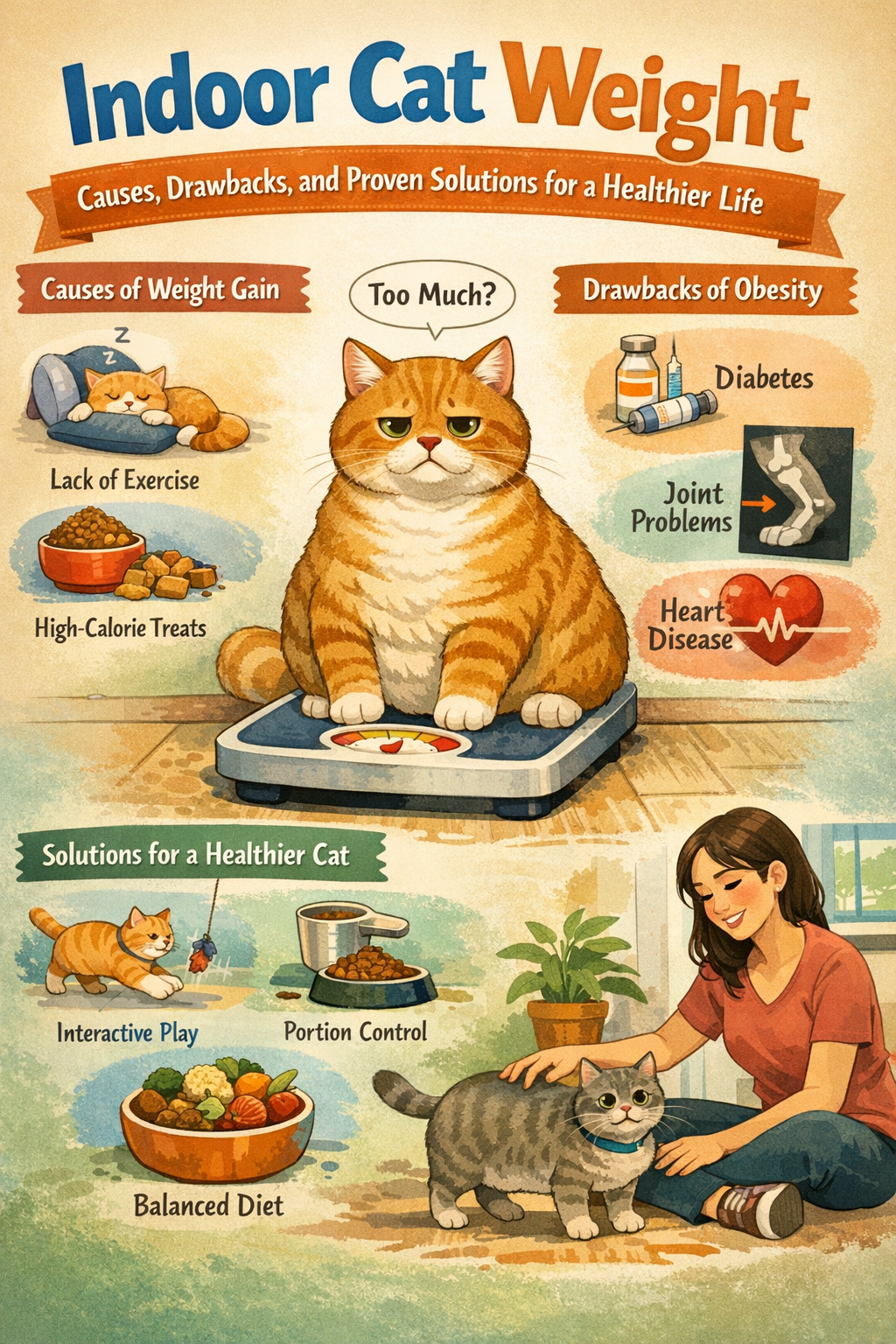 Indoor Cat Weight: Causes, Drawbacks, and Proven Solutions for a Healthier Life